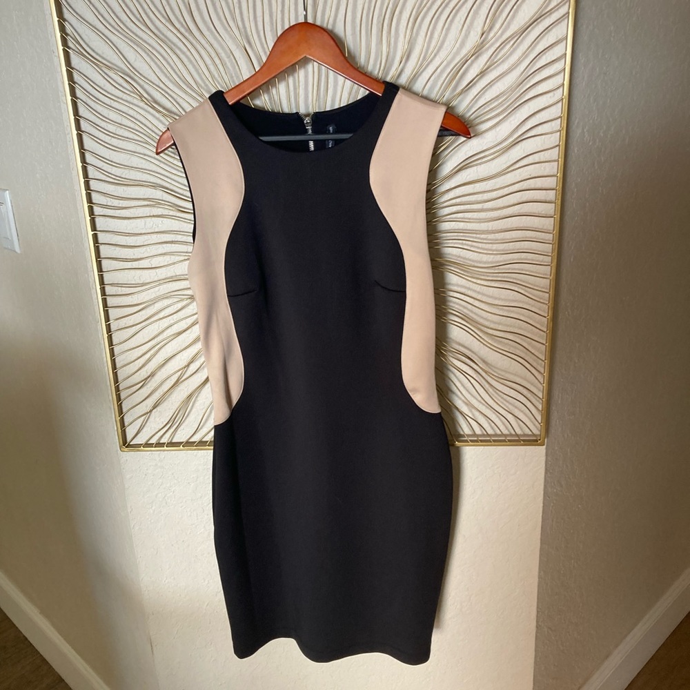 Amazingly fitting black and nude dress